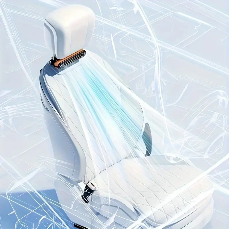Ventilador portátil para asiento de coche 2024 con alimentación USB - Ventilador de refrigeración sin aspas ajustable de 3 velocidades