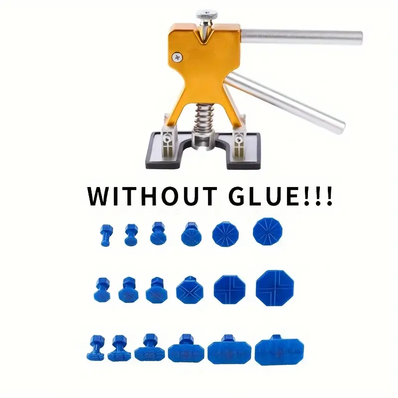 Kit de reparación de abolladuras de carrocería sin pintura: reparación instantánea de abolladuras de coche con lengüetas de extracción y alfombrillas