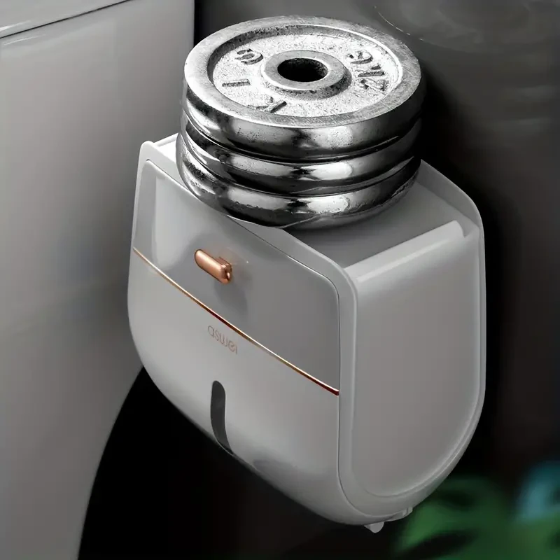 Caja de almacenamiento de papel higiénico - Portarrollos de papel higiénico impermeable de gran capacidad para montaje en pared