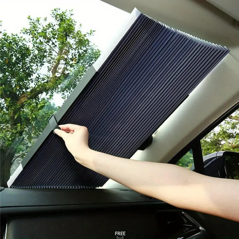 Parasol para cristal trasero de coche: retráctil y plegable para máxima comodidad.