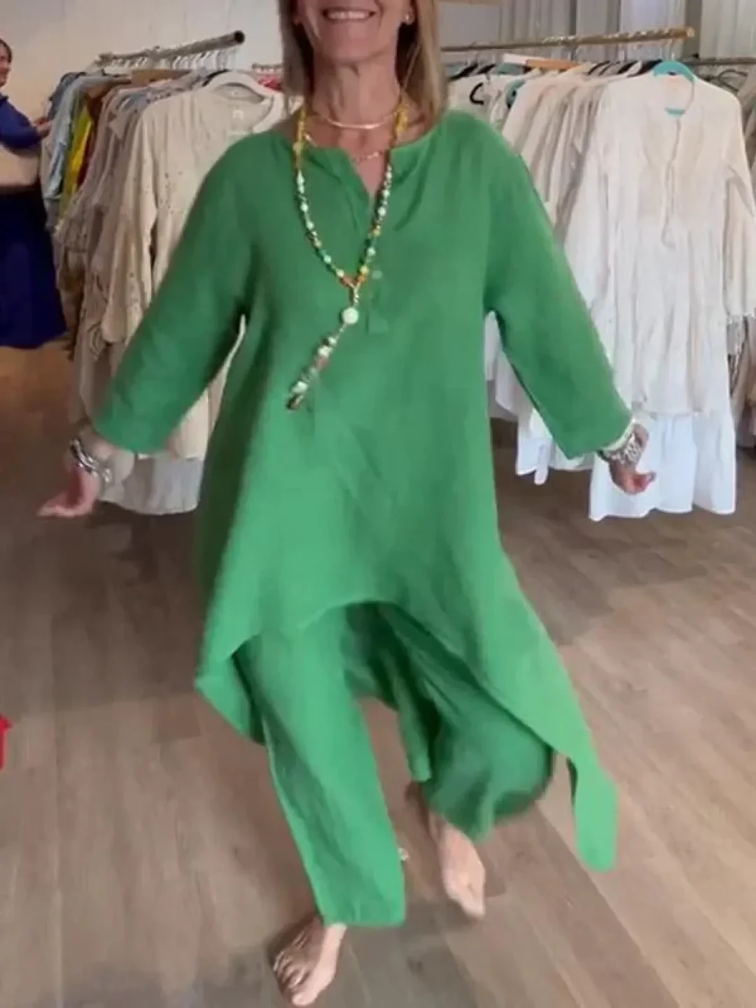 Marie - Traje pantalón de lino para mujer