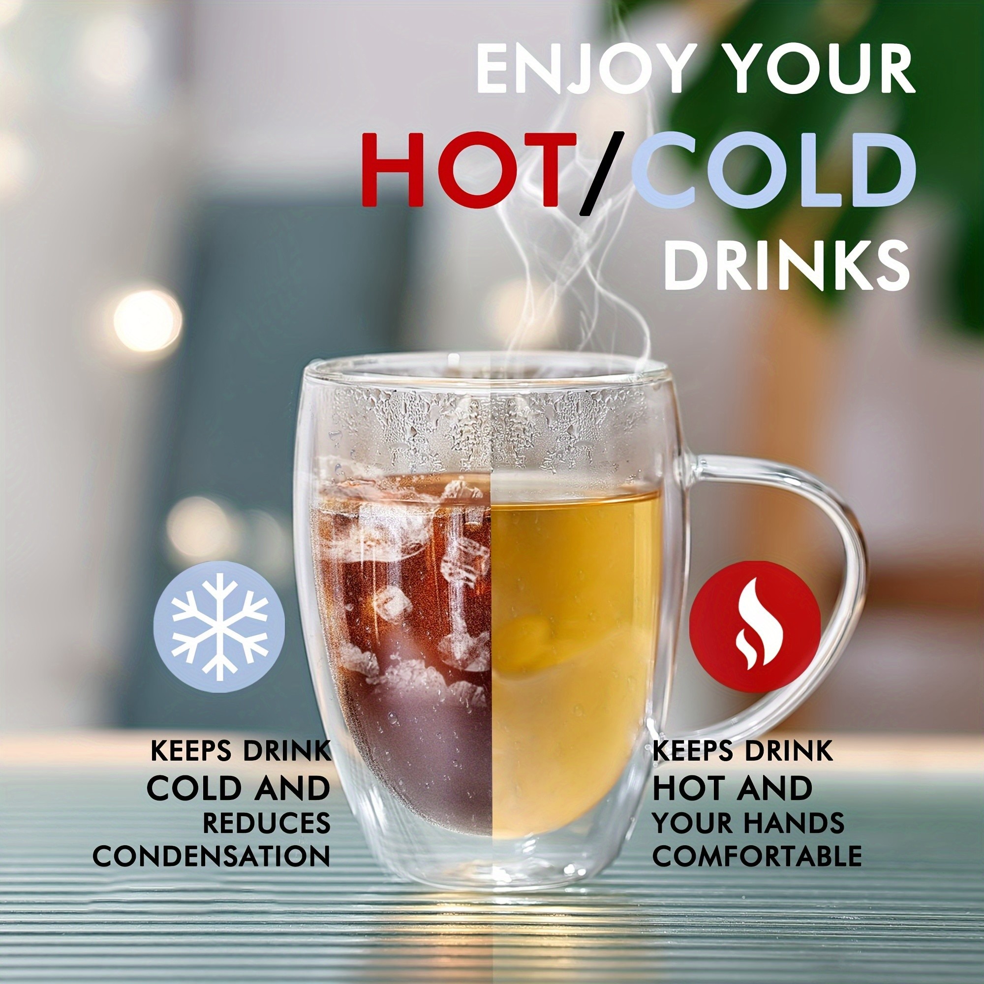 6 tazas de vidrio de doble pared con cucharas, transparentes, para café, té, espresso, tazas aislantes y resistentes al calor, de 350 ml/12 oz, perfectas para café, té, capuchino y latte. Ideales para restaurantes y cafeterías.