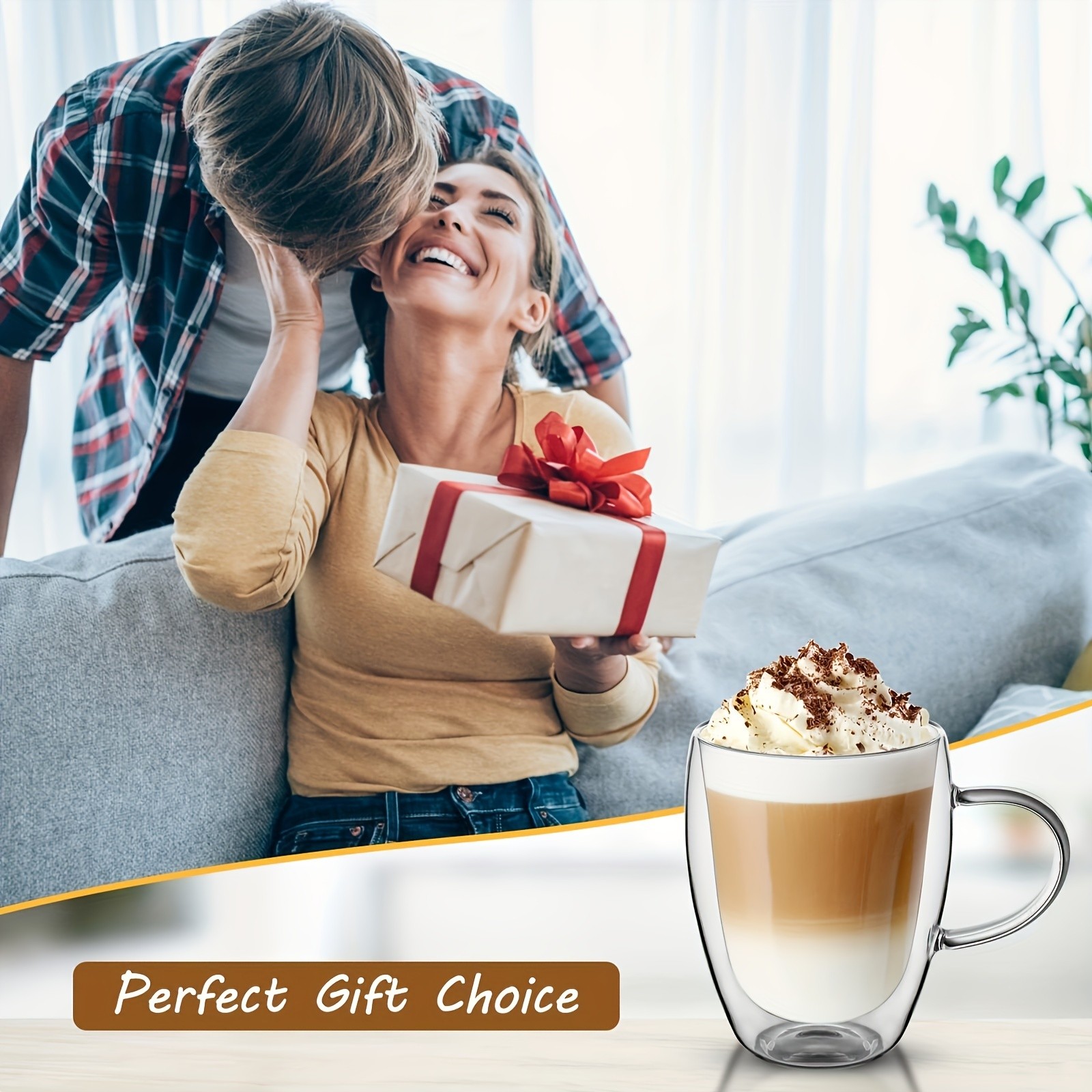 6 tazas de vidrio de doble pared con cucharas, transparentes, para café, té, espresso, tazas aislantes y resistentes al calor, de 350 ml/12 oz, perfectas para café, té, capuchino y latte. Ideales para restaurantes y cafeterías.