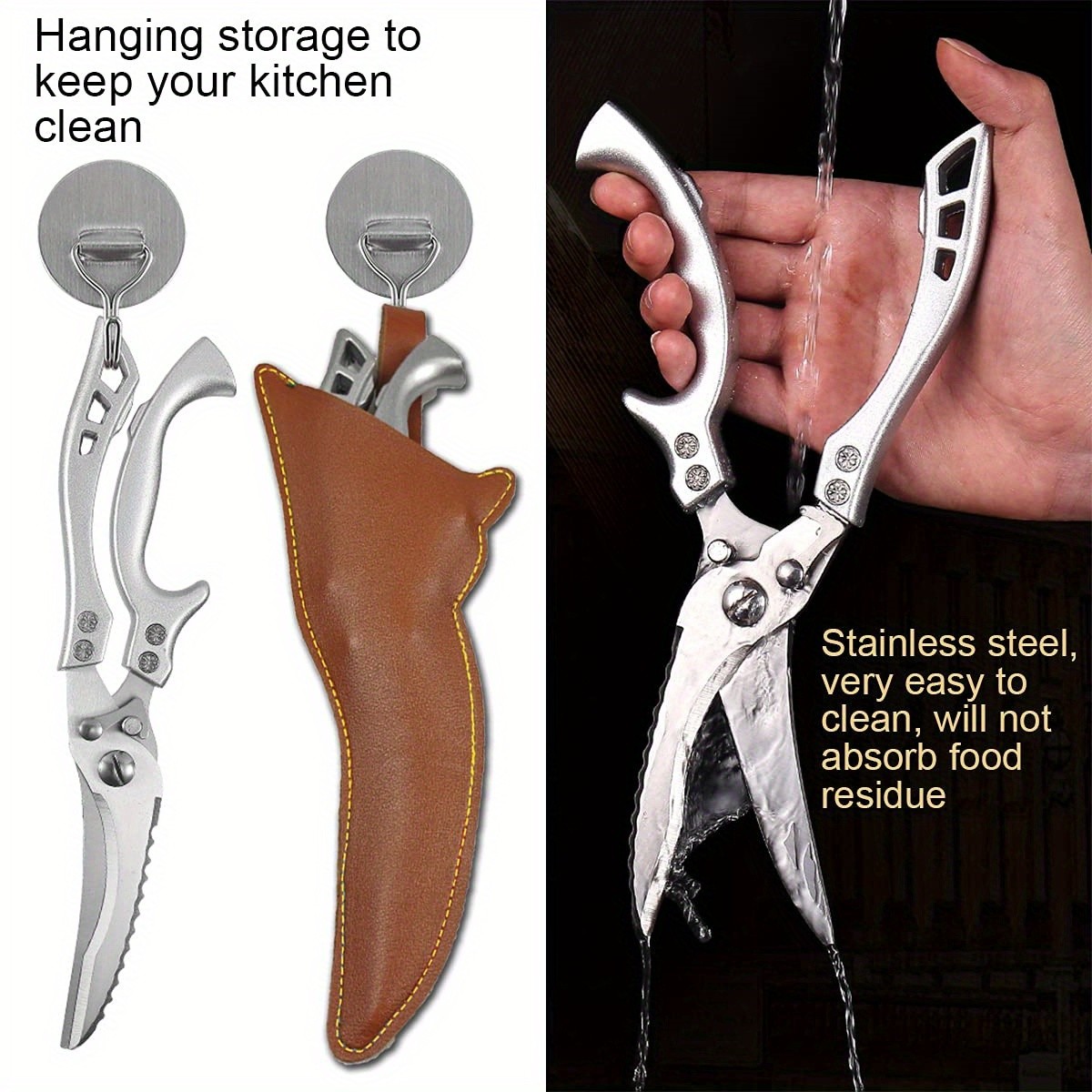 Juego de 7 cuchillos forjados a mano para chef profesional de cocina: cuchillo de chef de acero inoxidable, cuchillo multiusos, cuchillo para deshuesar, cuchillo para cortar, cuchillo para pescado, cuchillo de carnicero y tijeras de cocina.