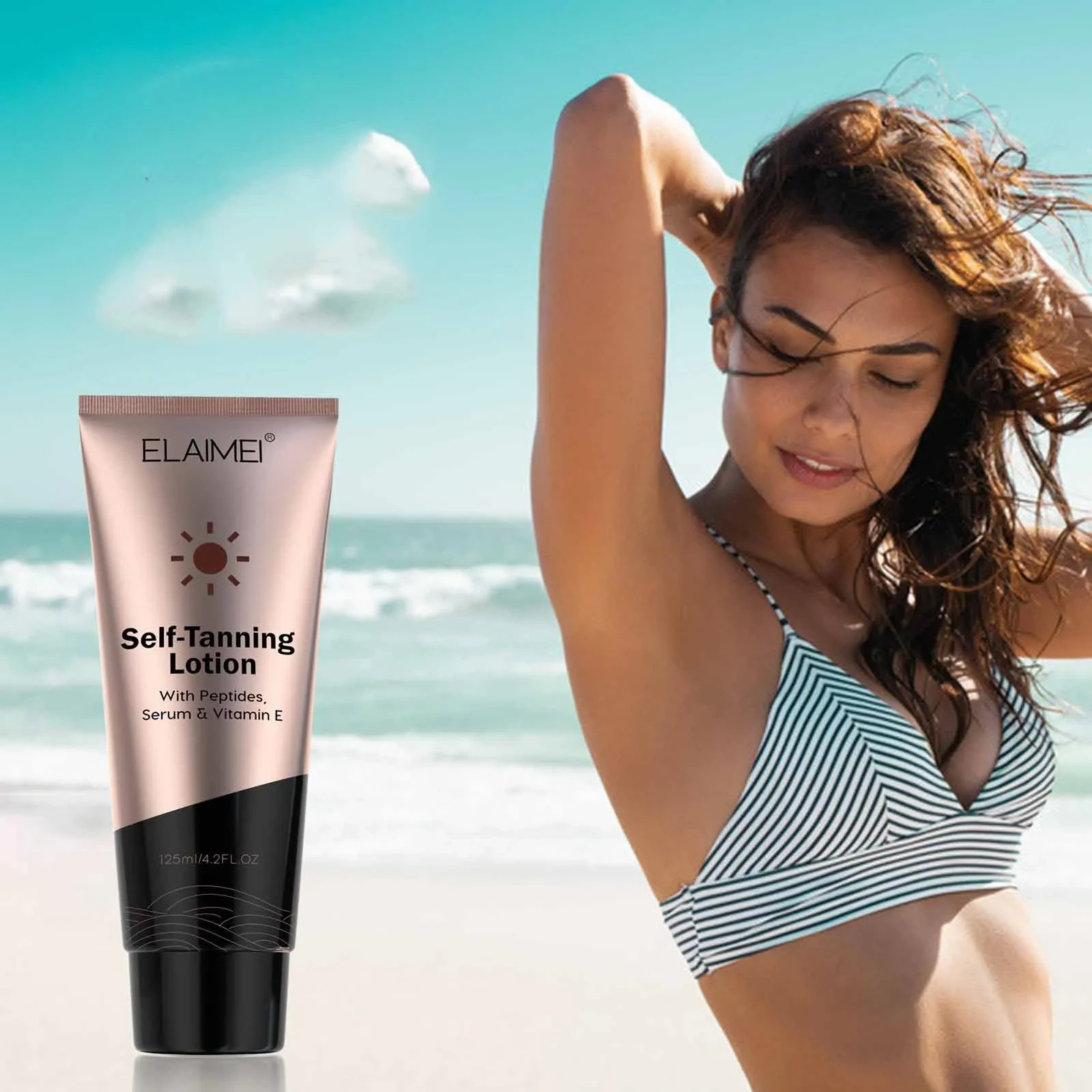 Loción bronceadora corporal hidratante