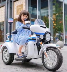 Moto de policía eléctrica de juguete para niños