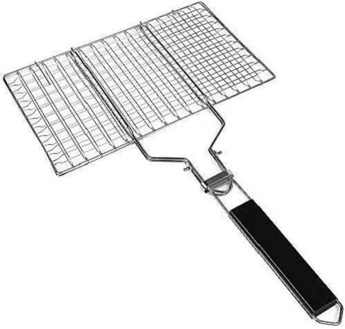 Red de parrilla de acero inoxidable con asa -