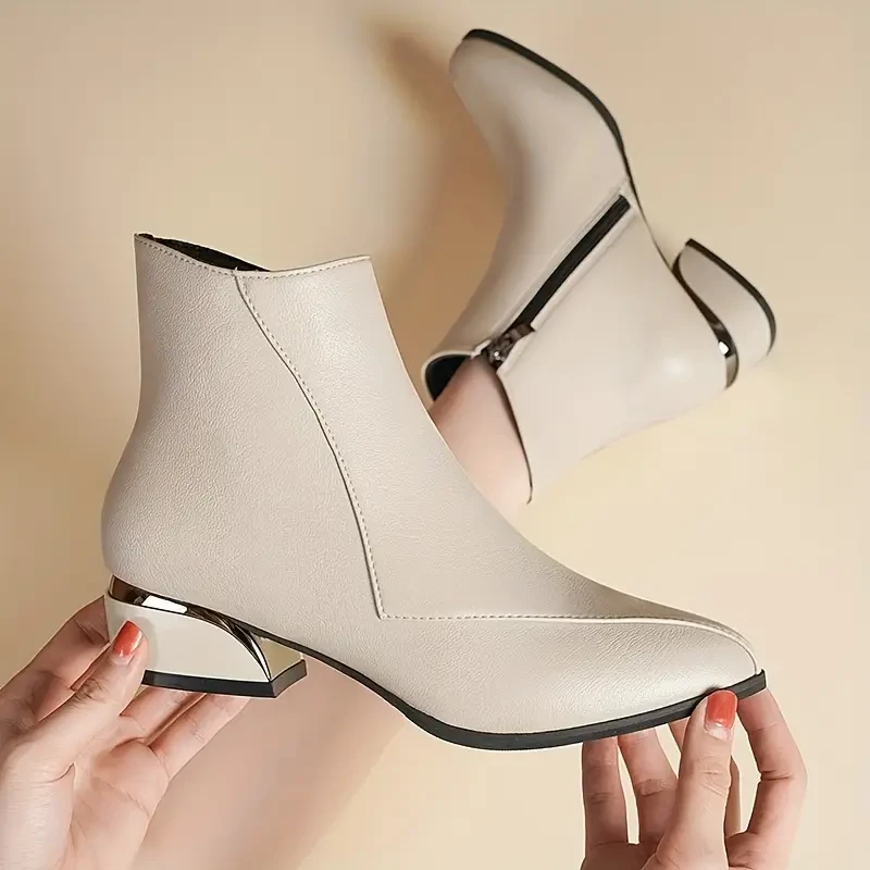 Botines elegantes de tacón bajo para mujer