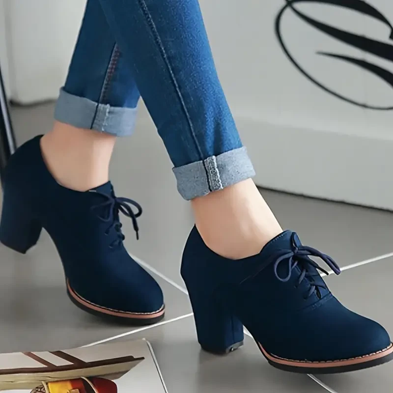 Zapatos de tacón con cordones para mujer de moda