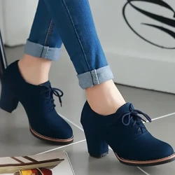 Zapatos de tacón con cordones para mujer de moda
