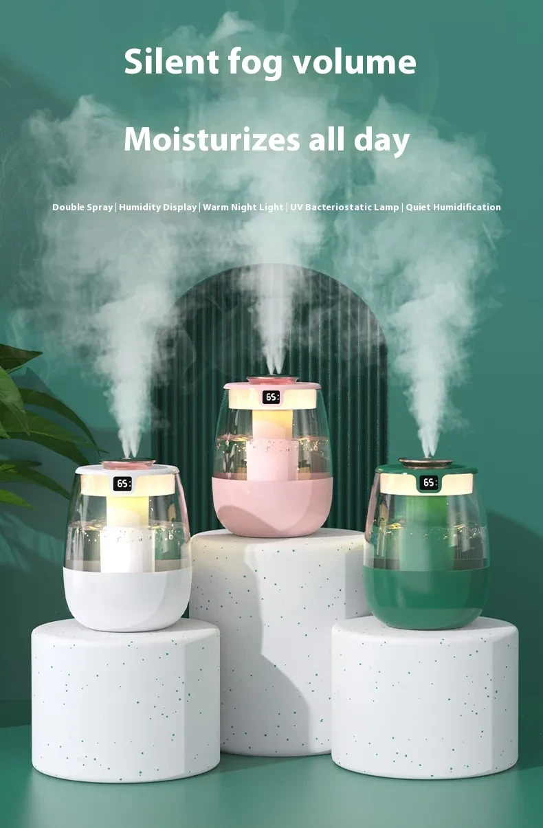 Humidificador de aire USB silencioso para uso doméstico con niebla densa