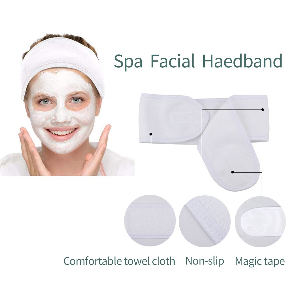 Maquillaje de borlas para el rostro, cuidado de la piel, diadema facial