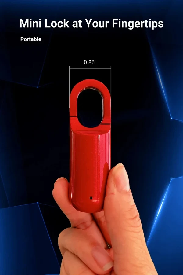 Candado de huella dactilar portátil, inteligente y recargable por USB