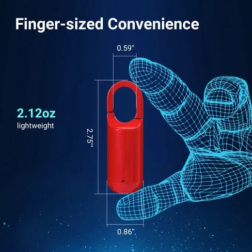 Candado de huella dactilar portátil, inteligente y recargable por USB