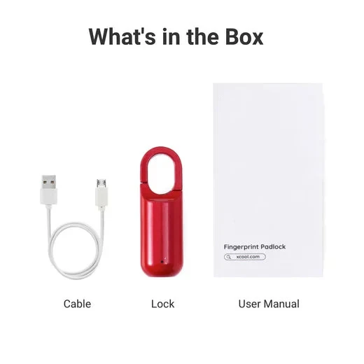 Candado de huella dactilar portátil, inteligente y recargable por USB