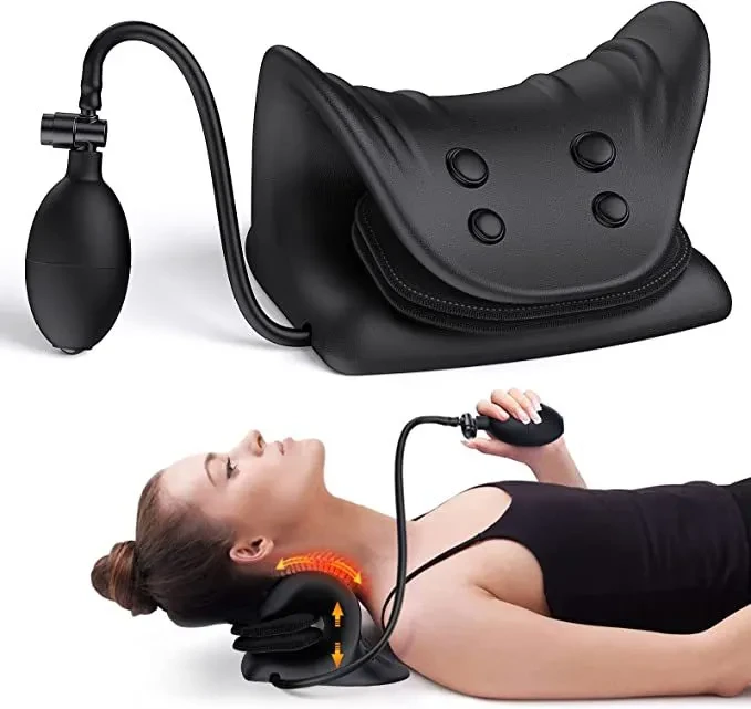 Almohada de tracción para masaje cervical, instrumento extensor