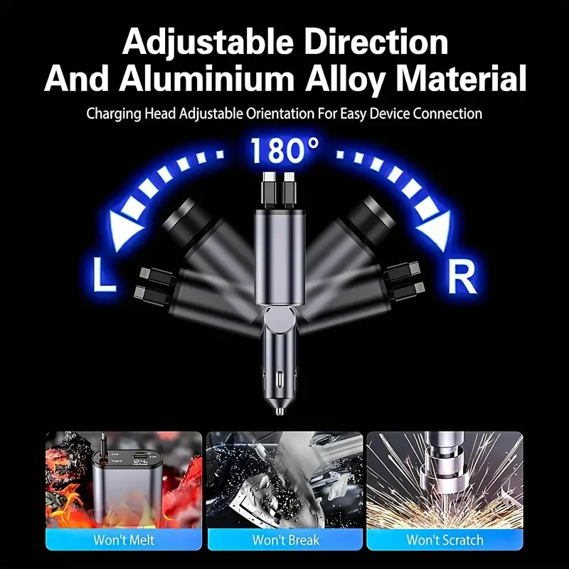 Cargador de coche tipo C de 120 W: adaptador de carga rápida de doble puerto para iPhone, Samsung y Google Pixel