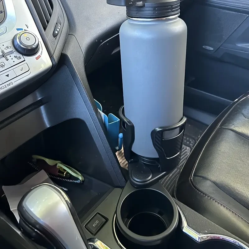 Expansor de portavasos ajustable para coche: portavasos doble con soporte para teléfono y organizador de aromaterapia