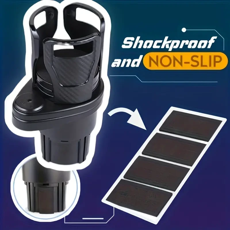 Expansor de portavasos ajustable para coche: portavasos doble con soporte para teléfono y organizador de aromaterapia