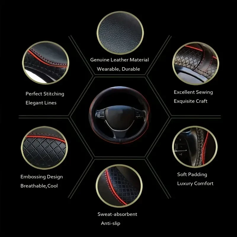 Funda universal antideslizante de piel sintética para volante - Protector deportivo