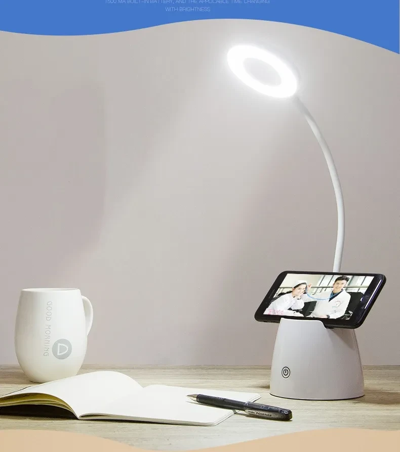 Lámpara de mesa plegable LED con protección ocular