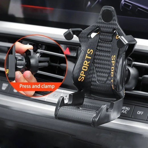 Soporte para teléfono de coche con forma de asiento de carreras