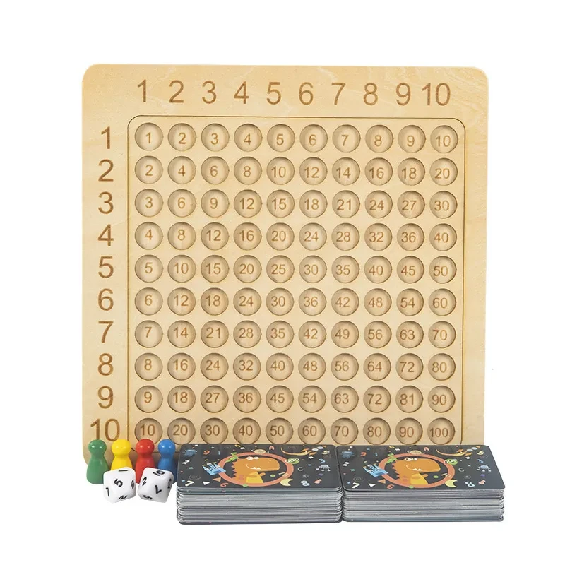 Multiplication Wooden Board Game Kids Learning Educational Toy