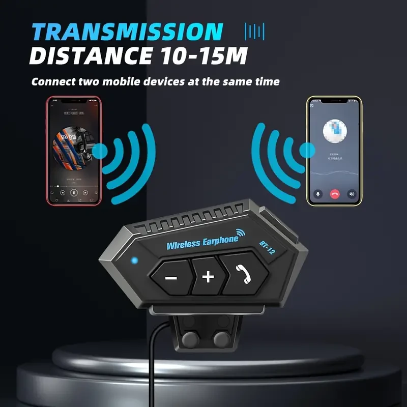 Auriculares inalámbricos para casco de motocicleta con llamadas manos libres y reproductor de música