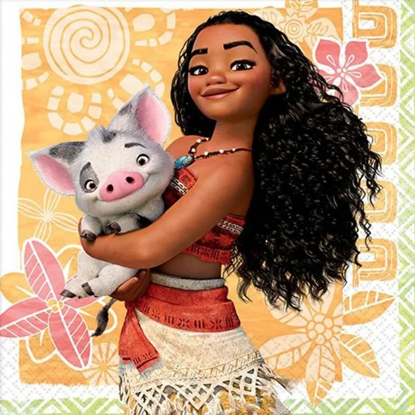 Servilletas para bebidas de Moana - Paquete de 16