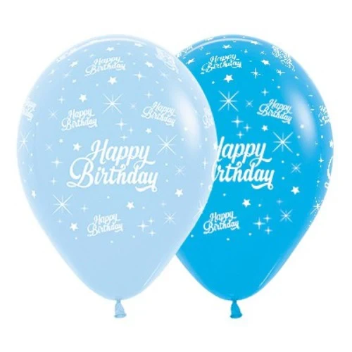 Globos de látex surtidos de 30 cm con la frase "Feliz cumpleaños", paquete de 25