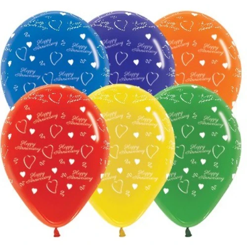Globos de látex surtidos de cristal de joya de aniversario de 30 cm (paquete de 25)
