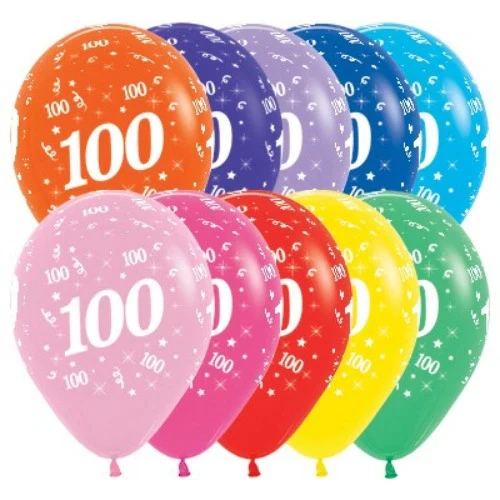 Surtido de globos de moda Age 100 - Paquete de 25