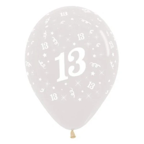 Globos de 13 años, color cristalino, paquete de 25