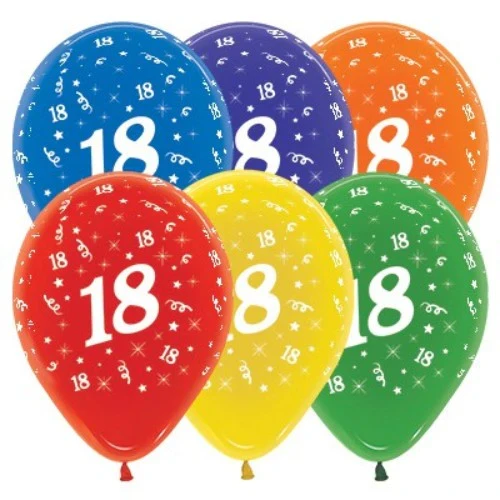 Globos surtidos de cristal de joya para 18 años (paquete de 25)