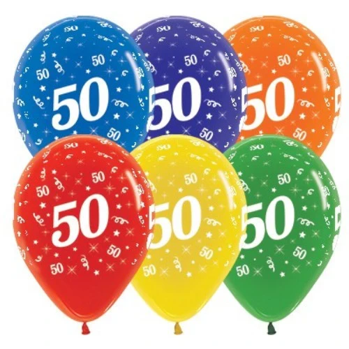 Globos de cristal con diseño de joya para 50 años (paquete de 25)