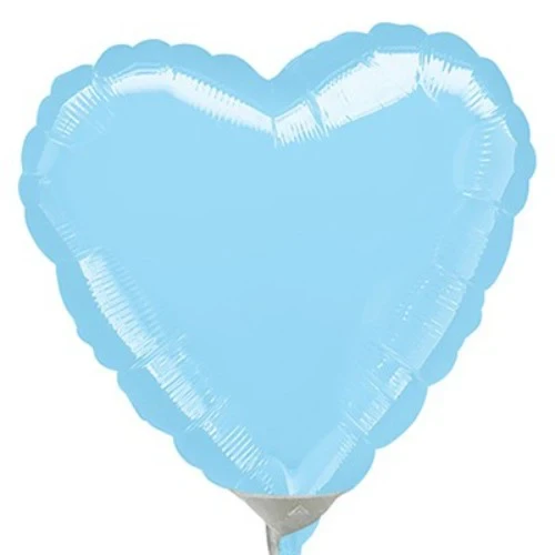 Corazón de 22 cm azul pastel (plano)