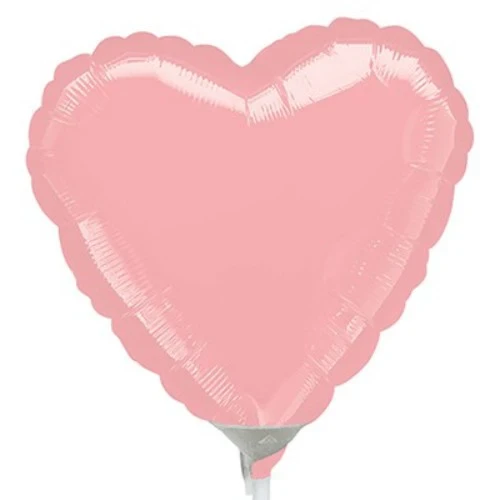 Globo de aluminio rosa pastel de 10 cm (plano)