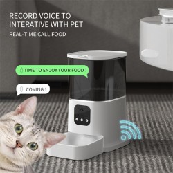 Dispensador automático de comida para mascotas con cuenco wifi