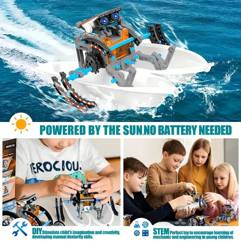 Juguete robot solar STEM 13 en 1