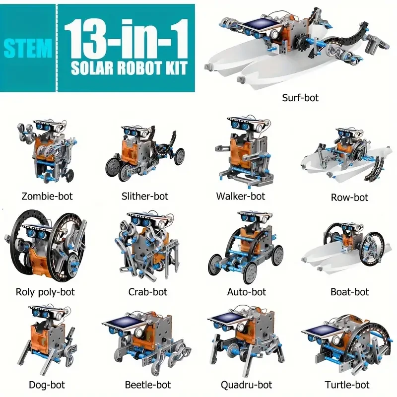 Juguete robot solar STEM 13 en 1