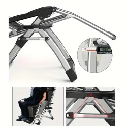Sillón plegable de exterior de primera calidad Zero Gravity Chair para césped, reclinable y ajustable con cojín opcional