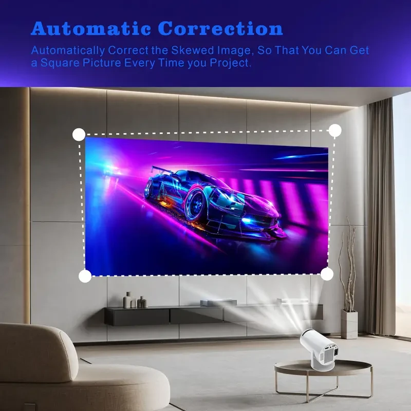 Proyector portátil Android 4K - WIFI6, BT5.0, 720P compatible con 1080P HD