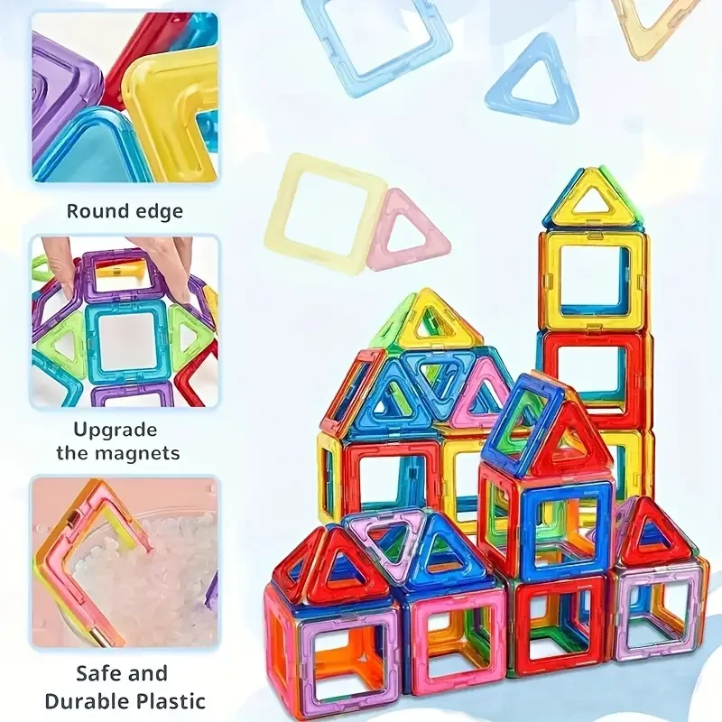 Bloques de construcción magnéticos grandes - Juego de construcción educativo STEM 3D