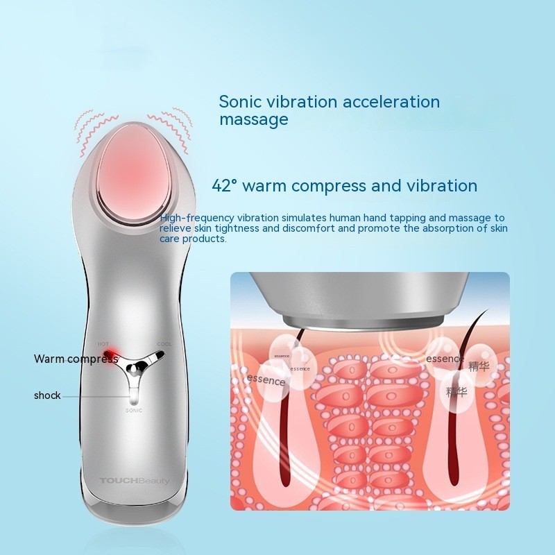 Instrumento de belleza para rejuvenecimiento de la piel con calor y frío mediante vibración sónica