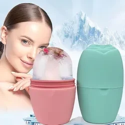 Rodillo de hielo facial, rodillo de hielo para la belleza facial y ocular, vaso de masaje con hielo, masaje facial reutilizable para la piel del rostro.