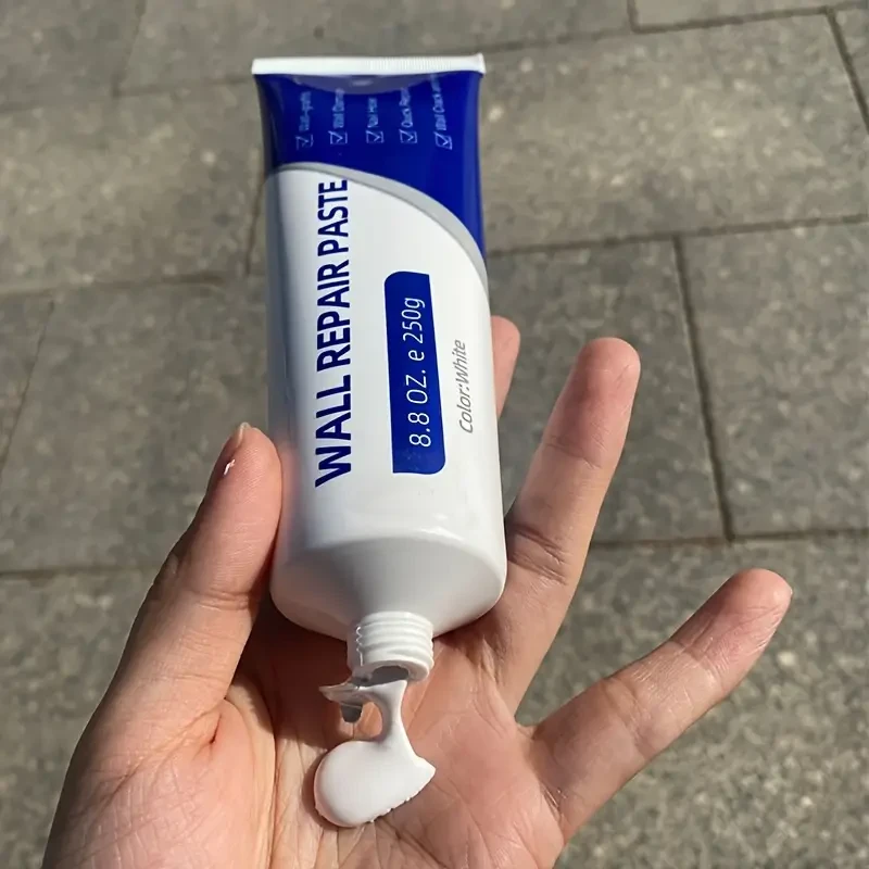 Kit de masilla reparadora de paredes con raspador: solución rápida y sencilla para paredes del hogar, abolladuras de yeso y rayones de madera (250 g)