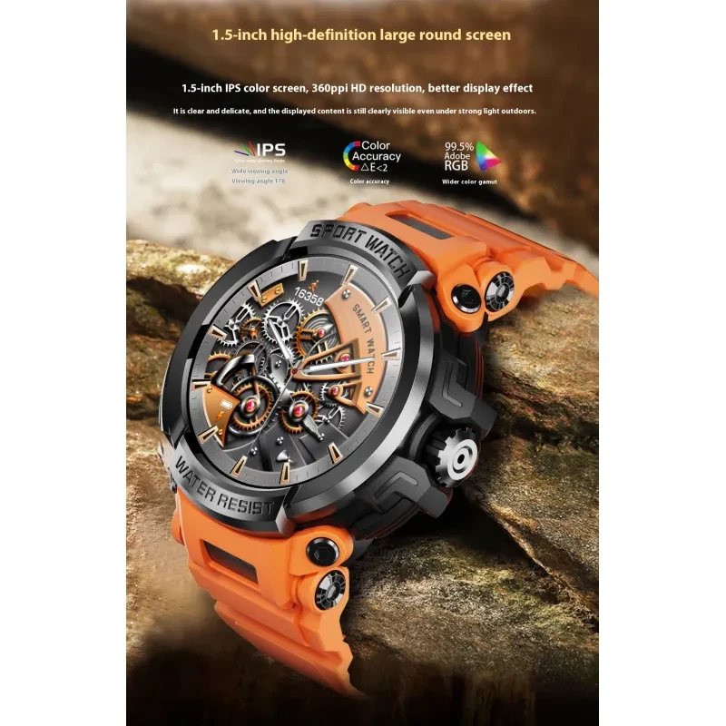 Reloj inteligente con llamadas Bluetooth, frecuencia cardíaca, presión arterial, oxígeno en sangre, monitoreo del sueño