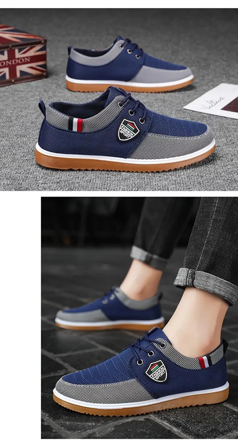Zapatillas de lona informales y cómodas para hombre
