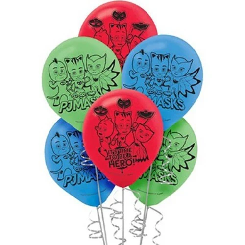 Globos de látex de PJ Masks de 30 cm, paquete de 6