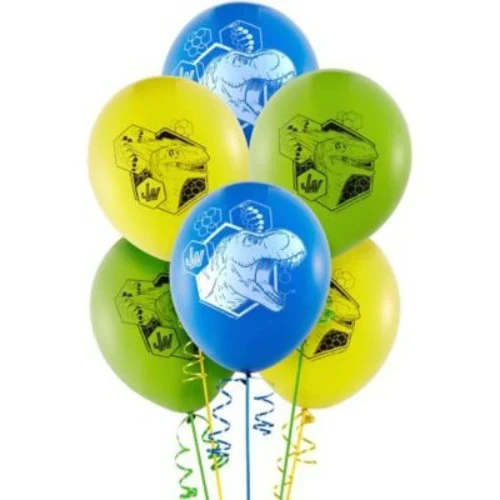 Globos de látex de Jurassic World de 30 cm, paquete de 6
